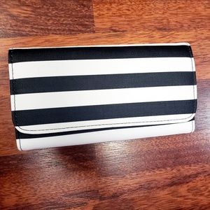 Kut From the Kloth Slim Striped Wallet Black White